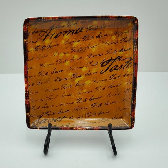 Tastefully Simple Dessert Plates Appetizer Trays Rust Colored 6" Snack Plates - Picture 3 of 6